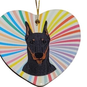 DOBERMAN PINSCHER Dog Heart  ornament ceramic gift Christmas gift holiday